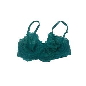 Free People Sz 32DD Women's Green Sheer Lace Underwire Bra